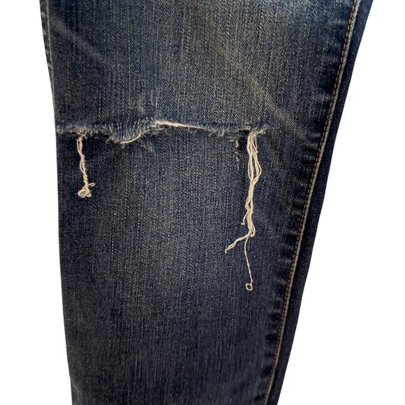 Madewell Womens 10" High-Rise Skinny Jeans Size 26 Dark Wash Distressed Denim Bu - Picture 8 of 15